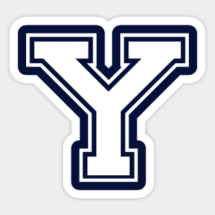 Initial Letter Y - Varsity Style Design. Sticker